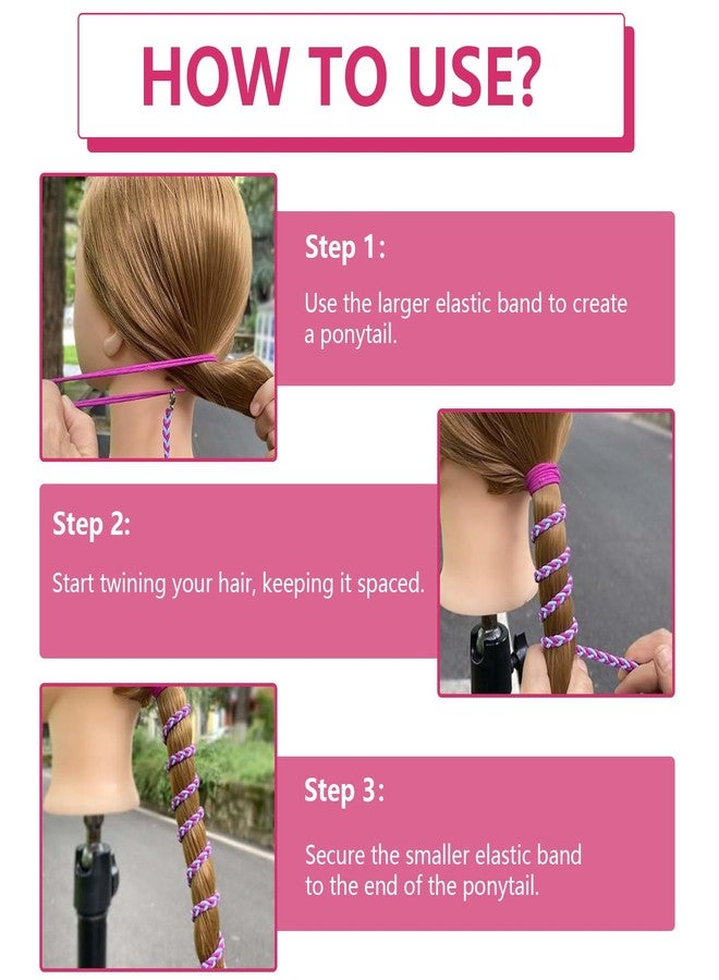 Charunee 5Pcs Rip Hair Tie Colorful Elastic Soft Beach Hair Wrap Strings for Women & Girls,Tangle Free Ponytail Wrap Around Hairs Tie Ideal for Surfing, Running, Exercising(25 In) - Image 3